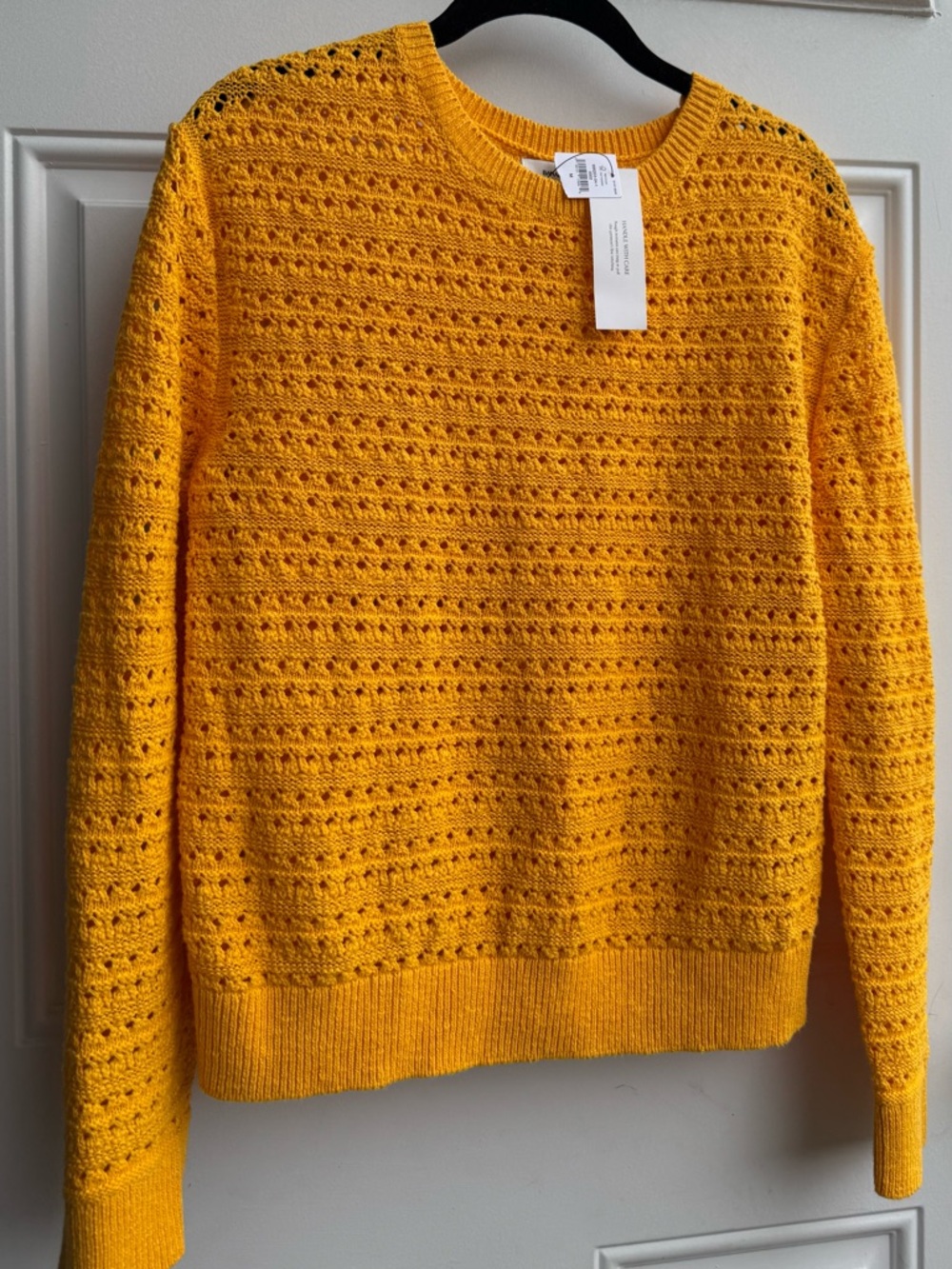 Banana Republic Openwork Crewneck Sweater Women’s in Mustard
